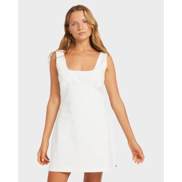 ロキシー Roxy 【 Womens Haven Mini Dress Womens Bright White 】 レディース ヘイブン ドレス レディース 白色 ホワイト｜スニケス