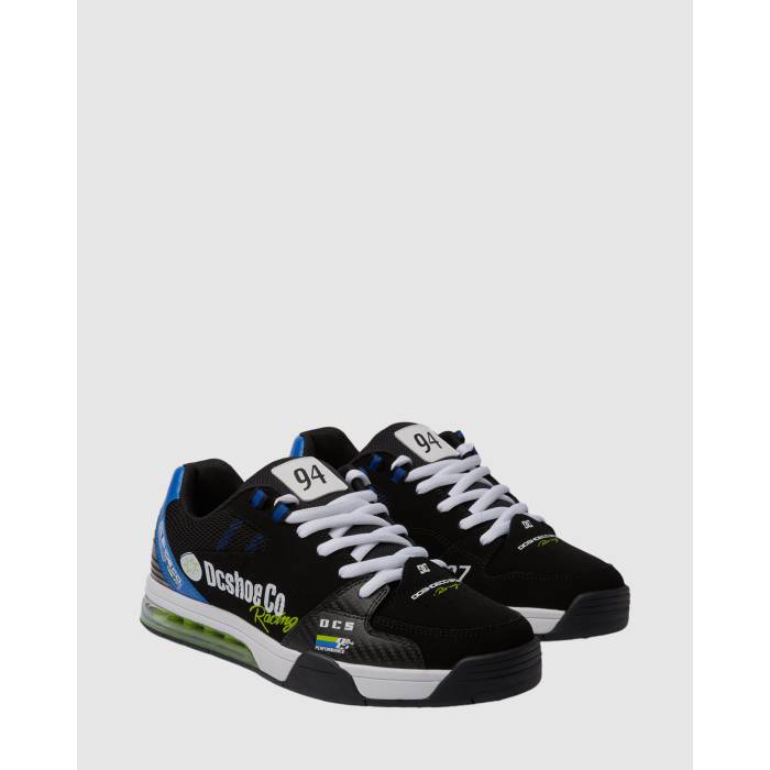 ディーシー シューズ Dc Shoes 【 Mens Versatile Leather Sneakers Mens Black/Blue/White 】 メンズ なめし革 メンズ 黒いこと 黒いこと 青み 青色 白いこと 白いこと