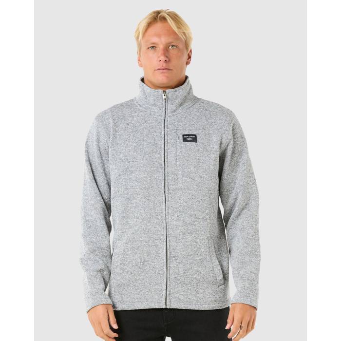 【★百貨店SALE★6/11夜夜中2時迄】上唇長い巻き毛 Rip Curl 【 Mens Crescent Zip Up Hoodie Mens Grey Marle 】 メンズ フーディー パーカー メンズ 薄墨色 薄墨色