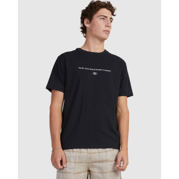 【★百貨店SALE★6/11真夜中2時迄】Thrills 【 Mens Some Kind Of Paradise Merch Fit T-Shirt Mens Black 】 メンズ エデンの園 ティーシャツ メンズ 黒いこと 黒いこと