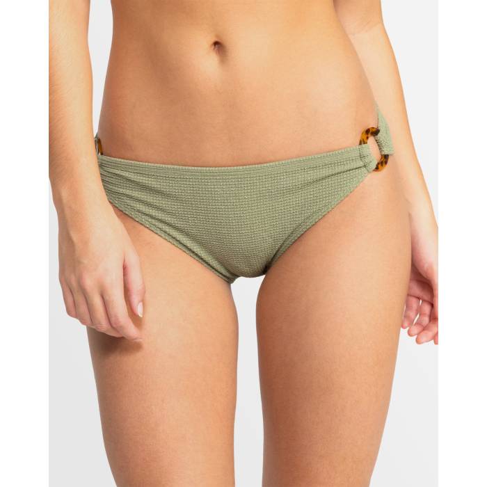 ロキシー Roxy 【 Womens Essaouira Moderate Coverage Bikini Bottom Womens Oil Green 】 レディース ズボン ボトムス レディース green 緑・緑であること レディースファッション-水着
