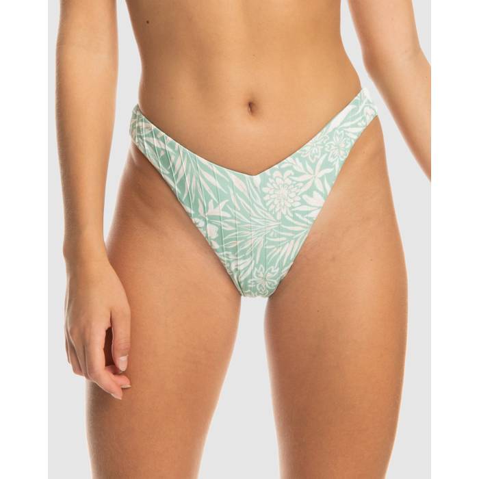 【★百貨店SALE★6/11十二時2時迄】ロキシー Roxy 【 Womens Printed Rib  Love The Sunseeker Bikini Bottom Womens Blue Surf Planao Apparel 】 レディース ズボン ボトムス レディース 青み 青色