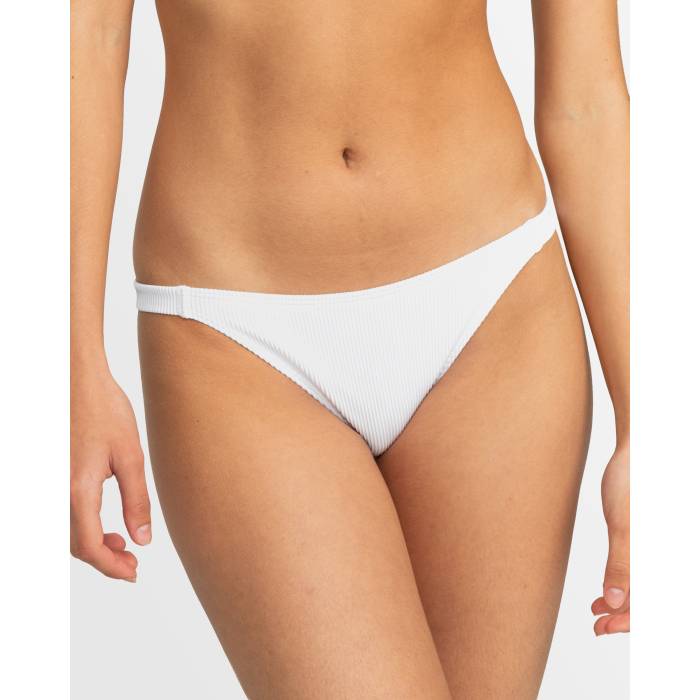 ロキシー Roxy 【 Womens Rib Love The Goofy Low Waist Bikini Bottom Womens Bright White 】 レディース ズボン ボトムス レディース 白色 ホワイト