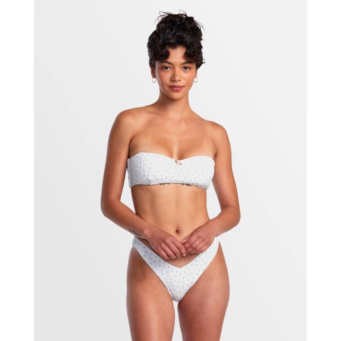 【★百貨店SALE★6/11真夜中2時迄】ルーカ Rvca 【 Womens Pointe Sweetheart Bandeau Bikini Top Womens White 】 レディース レディース 白いこと 白いこと