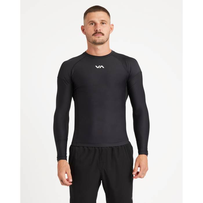 ルーカ Rvca 【 Mens Compression Long Sleeve T-Shirt Mens Black 】 メンズ コンプレッション Sleeve スリーブ Tシャツ メンズ 黒色 ブラック