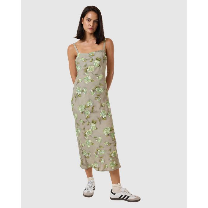 Thrills 【 Womens Amoroso Bias Midi Dress Womens Silver Ash 】 レディース ドレス レディース Silver 銀色・シルバー