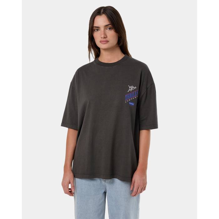 Thrills 【 Womens When It Hits Your Lips Oversized T-Shirt Womens Merch Black 】 レディース Tシャツ レディース 黒色 ブラック