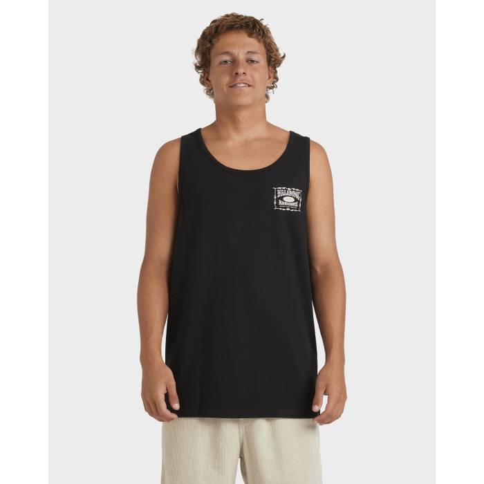 散らし広告ボン Billabong 【 Mens Double Spread Tank Top Mens Black 】 メンズ 貯蔵タンクいの一番 メンズ 黒いこと 黒いこと