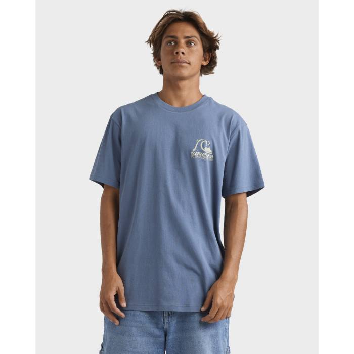 【★百貨店SALE★6/11十二時2時迄】クイックしろがね色 Quiksilver 【 Mens Under The Lip T-Shirt Mens China Blue 】 メンズ プルオーバー メンズ 青み 青色