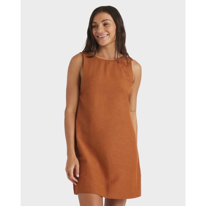 ロキシー Roxy 【 Womens Lucky Charm Mini Dress Womens Camel 】 レディース 御召しもの レディース camel 駱駝