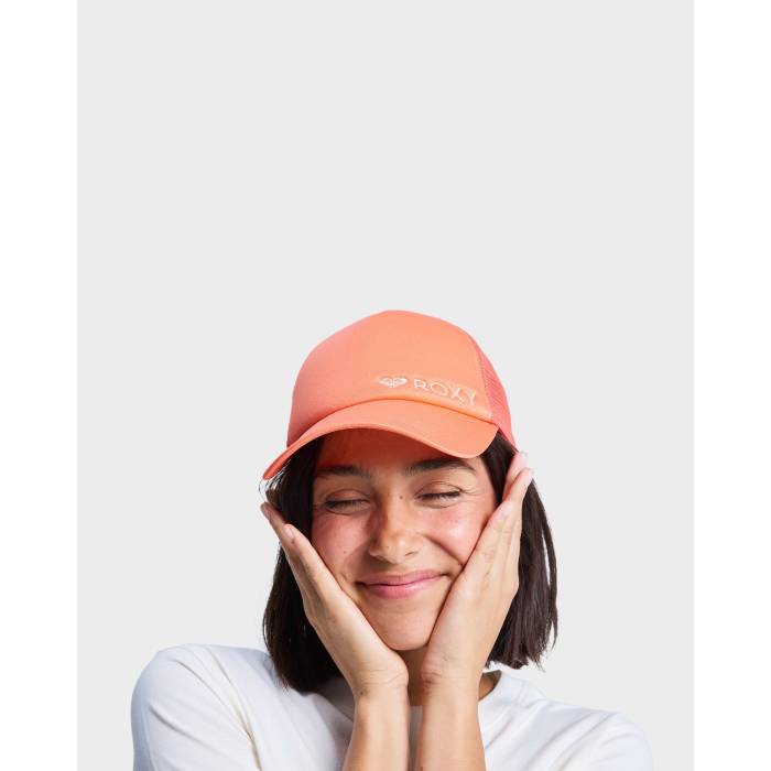 【★百貨店SALE★6/11夜夜中2時迄】ロキシー Roxy 【 Womens Finishline Trucker Cap Womens Coral Chic 】 レディース トラッカー 旗がしら かぶり笠 レディース