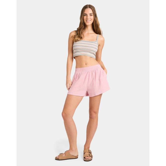 Nunui 【 Womens Palmy Elastic Waist Shorts Womens Dusty Pink 】 レディース ショーツ レディース pink ピンク