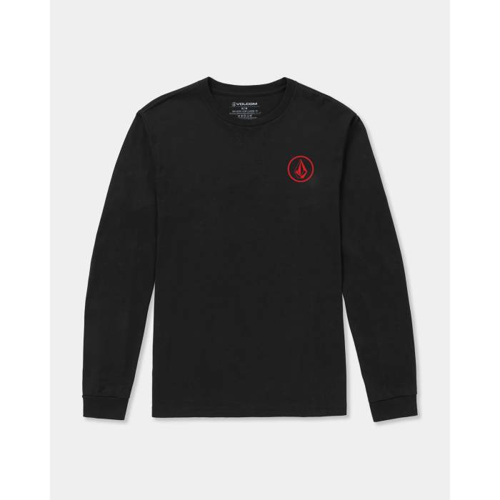 ボルコム Volcom 【 Mens Mini Circle Long Sleeve T-Shirt Mens Black 】 メンズ Sleeve 捩り プルオーバー メンズ 黒いこと 黒いこと