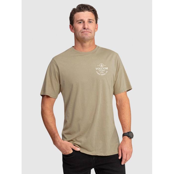 ボルコム Volcom 【 Mens Aus Anchored Stone T-Shirt Mens Gravel 】 メンズ Tシャツ メンズ