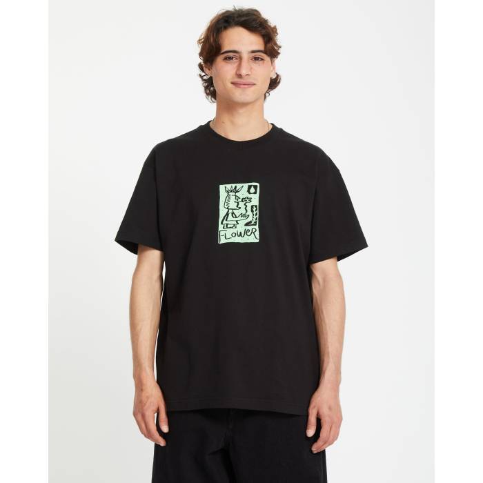 ボルコム Volcom 【 Mens Flowatch T-Shit Mens Black 】 メンズ メンズ 黒いこと 黒いこと