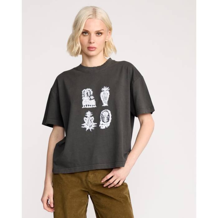 ボルコム Volcom 【 Womens Vaderetro 1 T-Shirt Womens Vintage Black 】 レディース プルオーバー レディース vintage ビンテージ・ヴィンテージ 黒いこと 黒いこと