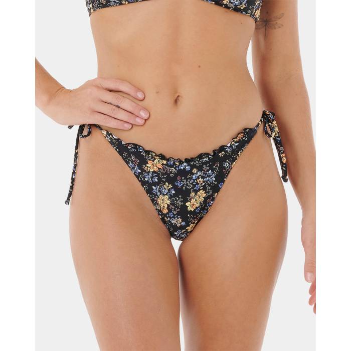 【★百貨店SALE★6/11十二時2時迄】下唇長い巻き毛 Rip Curl 【 Womens Pacific Rider Tie Side Cheeky Bikini Bottom Womens Black 】 レディース パシフィック タイ ズボン ボトムス レディース 黒いこと 黒いこと