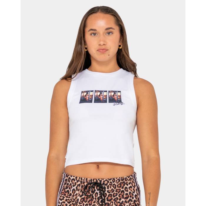 【★百貨店SALE★6/11真夜中2時迄】ラスティ Rusty 【 Womens Crossroads Fitted Tank Top Womens Egret 】 レディース 貯蔵タンクとっ始め レディース