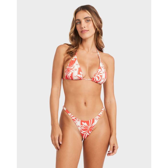 【★百貨店SALE★6/11十二時2時迄】散らし広告ボン Billabong 【 Womens Row Of Palms Remi Triangle Bikini Top Womens Red Aloha 】 レディース レディース Red 赤・赤いこと アロハ