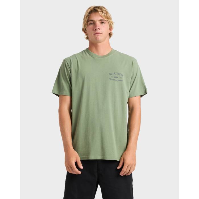 【★百貨店SALE★6/11真夜中2時迄】クイックしろがね色 Quiksilver 【 Mens Tail Fin T-Shirt Mens Sea Spray 】 メンズ ティーシャツ メンズ