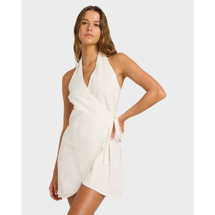 【★百貨店SALE★6/11真夜中2時迄】散らし広告ボン Billabong 【 Womens Dune Halter Wrap Mini Dress Womens Salt Crystal 】 レディース wrap 一回り 御召しもの レディース