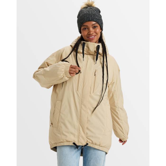 【★百貨店SALE★6/11真夜中2時迄】ロキシー Roxy 【 Womens Lofty Cloud Insulated Jacket Womens Pebble 】 レディース Jacket 上衣 レディース