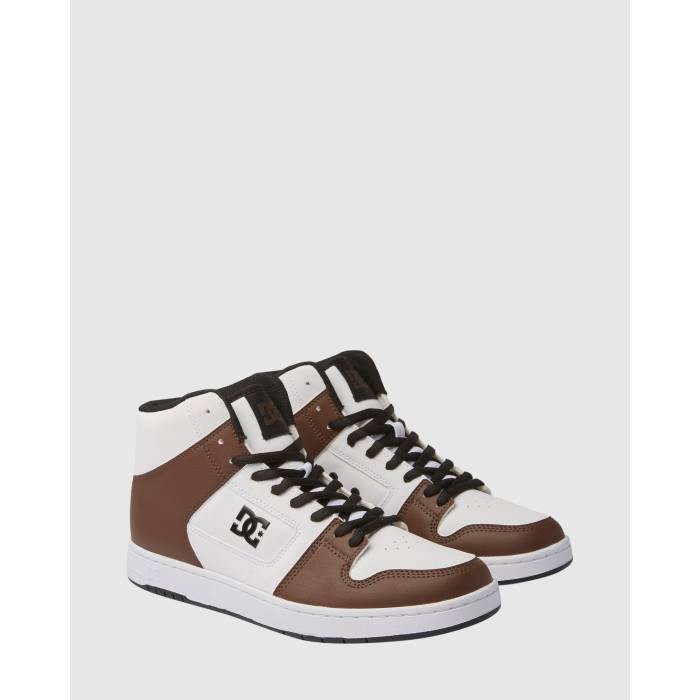 【★百貨店SALE★6/11真夜中2時迄】ディーシー シューズ Dc Shoes 【 Mens Manteca 4 Hi 錫 Skate Shoes Mens White/Brown 】 メンズ マンテカ Skate 滑る シューズ 運動すること靴 メンズ 白いこと 白いこと 赤銅色 赤銅色