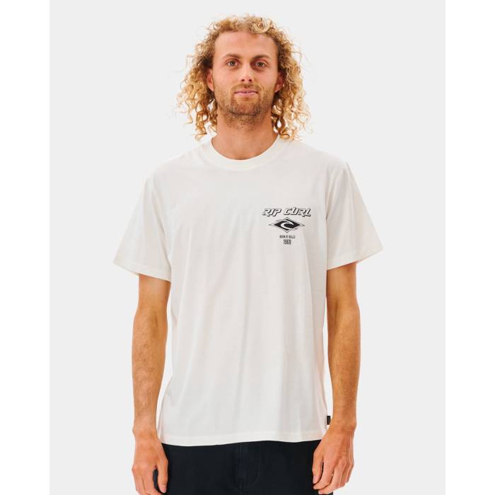 リップカール Rip Curl 【 Mens Fade Icon T-Shirt Mens White 】 メンズ アイコン Tシャツ メンズ 白色 ホワイト