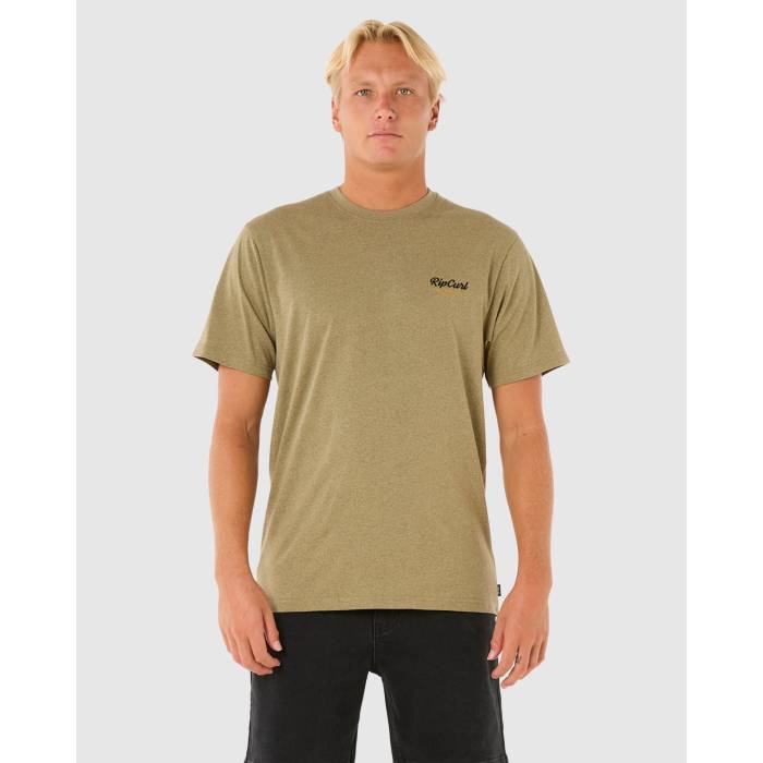 リップカール Rip Curl 【 Mens Easy Embroid T-Shirt Mens Washed Moss 】 メンズ Tシャツ メンズ