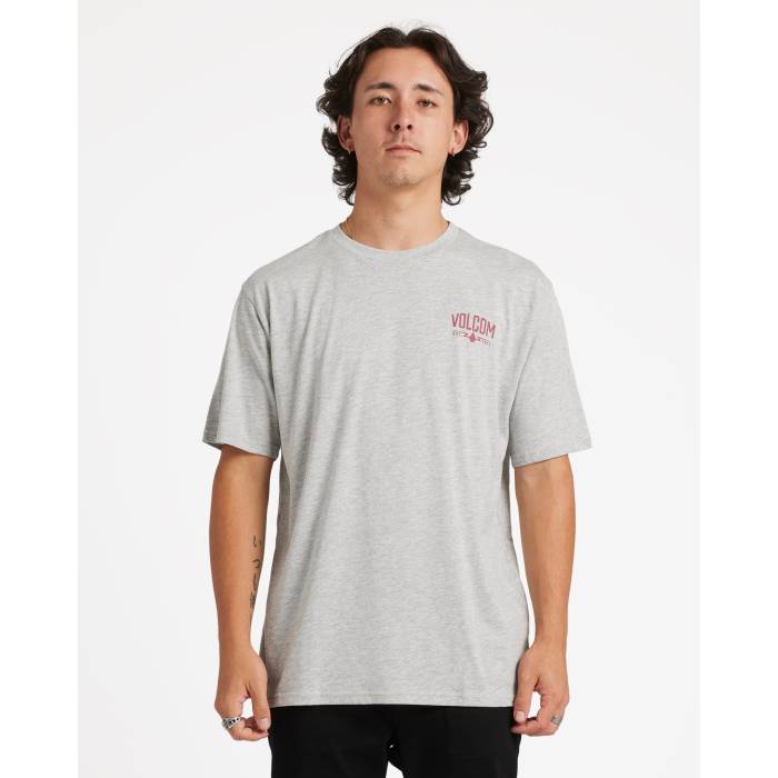 【★百貨店SALE★6/11真夜中2時迄】ボルコム Volcom 【 Mens Carbridge T-Shirt Mens Heather Grey 】 メンズ ティーシャツ メンズ heather ギョリュウモドキ 薄墨色 薄墨色