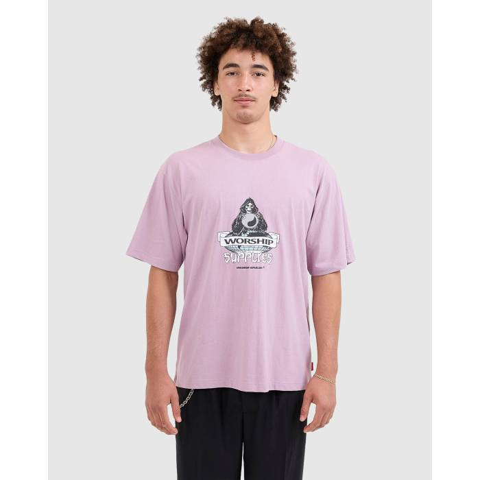 【★百貨店SALE★6/11真夜中2時迄】Worship 【 Mens Voyant T-Shirt Mens Purple 】 メンズ ティーシャツ メンズ Purple 紫・パープル