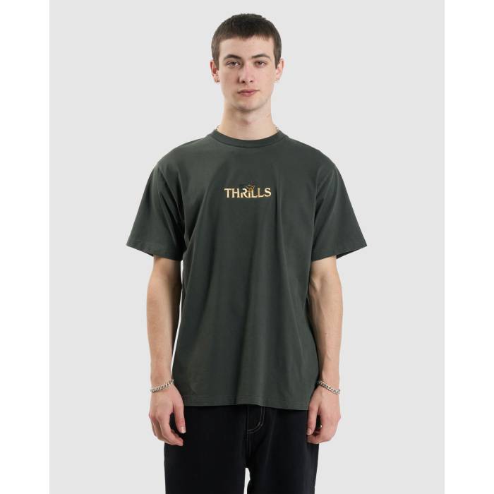 Thrills 【 Mens Secret Garden Merch Fit T-Shirt Mens Oil Green 】 メンズ Tシャツ メンズ green 緑・グリーン