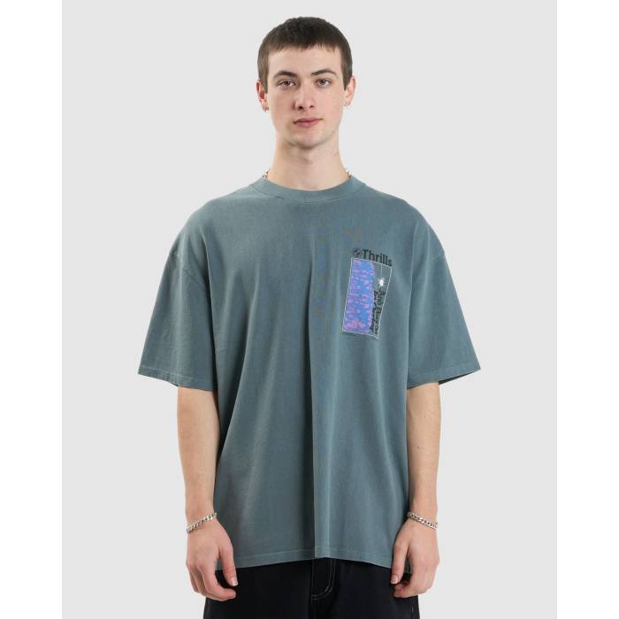 Thrills 【 Mens In Order Box Fit Oversize T-Shirt Mens Stormy Sea 】 メンズ ボックス Tシャツ メンズ