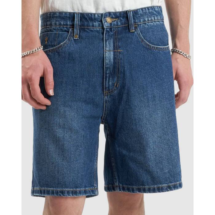 Thrills 【 Mens Slacker Denim Shorts Mens Roadhouse Blue 】 メンズ デニム ショーツ メンズ 青色 ブルー|スニケス