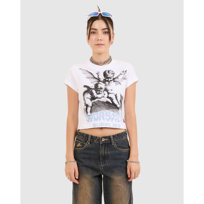 Worship 【 Womens Horns Teeny T-Shirt Womens White 】 レディース Tシャツ レディース 白色 ホワイト