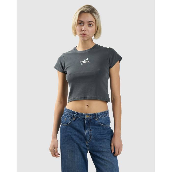 Thrills 【 Womens Earths Vibrations Mini T-Shirt Womens Merch Black 】 レディース Tシャツ レディース 黒色 ブラック