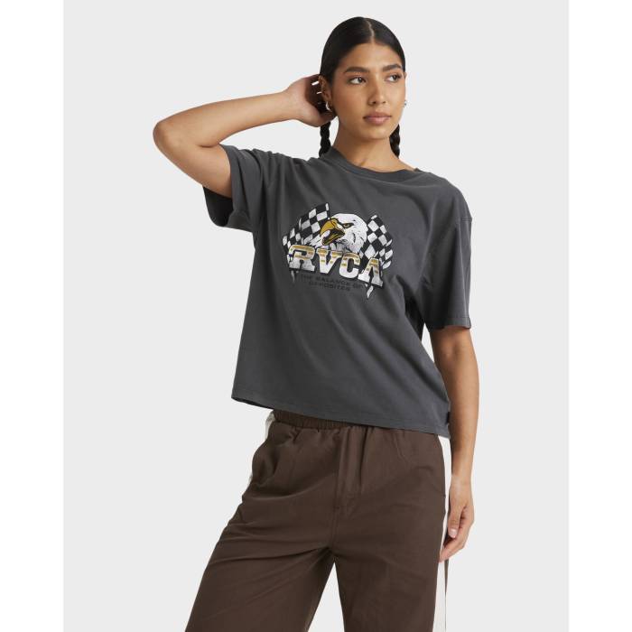 ルーカ Rvca 【 Womens Race Day Easy T-Shirt Womens Washed Black 】 レディース Tシャツ レディース 黒色 ブラック