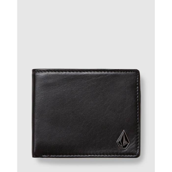 ボルコム Volcom 【 Mens Single Stone Leather Wallet Mens Black 】 メンズ レザー Wallet ウォレット・財布 メンズ 黒色 ブラック|スニケス
