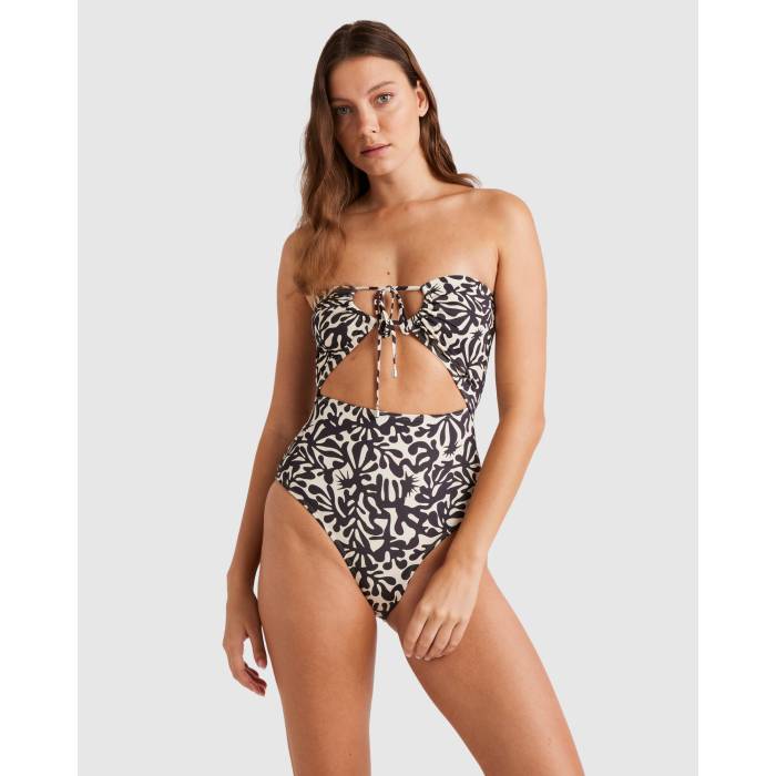 【★百貨店SALE★6/11真夜中2時迄】散らし広告ボン Billabong 【 Womens Palm Grove Drew One Piece Swimsuit Womens Off Black 】 レディース 水泳着 レディース 黒いこと 黒いこと