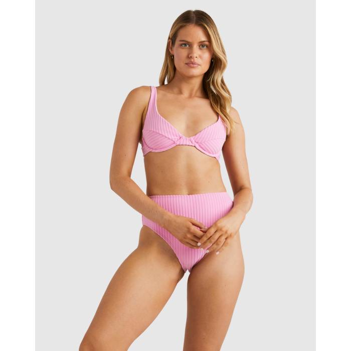 【★百貨店SALE★6/11十二時2時迄】散らし広告ボン Billabong 【 Womens Terry Rib Marina Bra Bikini Top Womens Berry Pink 】 レディース レディース pink サクラ色