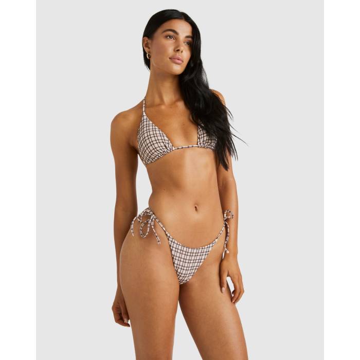【★百貨店SALE★6/11真夜中2時迄】ルーカ Rvca 【 Womens Claire Plaid Tie Side Ultra Skimpy Bikini Bottom Womens Plum Perfect 】 レディース タイ ultra ウルトラ ズボン ボトムス レディース