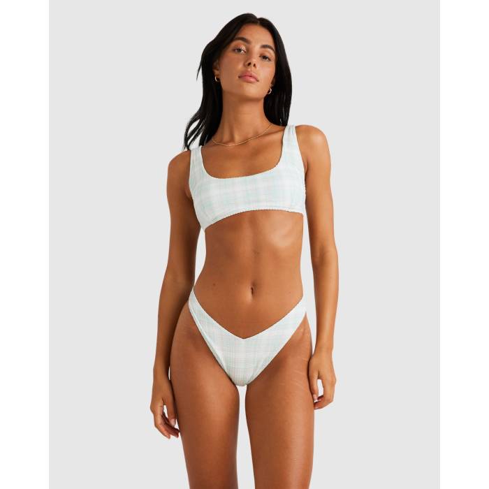 【★百貨店SALE★6/11真夜中2時迄】ルーカ Rvca 【 Womens Summer Plaid V Medium French Bikini Bottom Womens Sky High 】 レディース Summer 朱夏 ズボン ボトムス レディース 天の原 ご機嫌