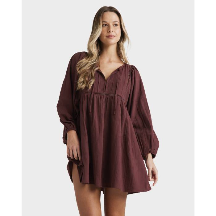 散らし広告ボン Billabong 【 Womens At Dusk Mini Dress Womens Choc Chip 】 レディース 御召しもの レディース