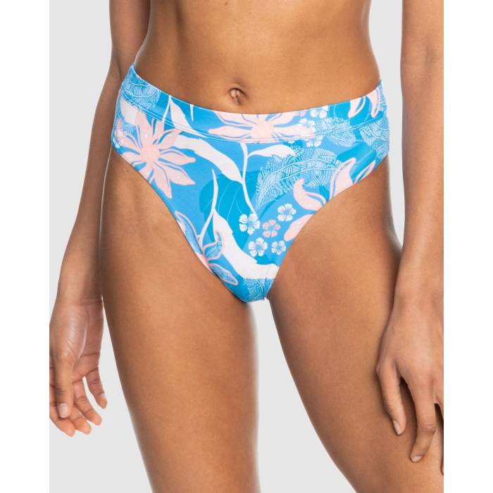 【★百貨店SALE★6/11真夜中2時迄】ロキシー Roxy 【 Womens Printed  Love The Shorey Bikini Bottom Womens Azure Blue Casa Fleur 】 レディース ズボン ボトムス レディース アズール 青碧 青碧