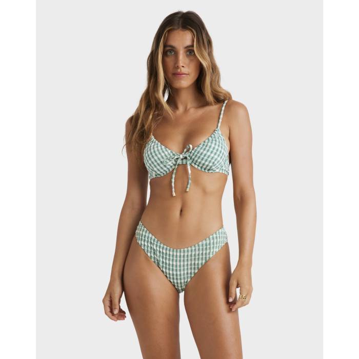 【★百貨店SALE★6/11真夜中2時迄】散らし広告ボン Billabong 【 Womens Wave Check Bikini Top Womens Island Green 】 レディース Wave ウェーブ・ウェイブ レディース green 緑・緑であること