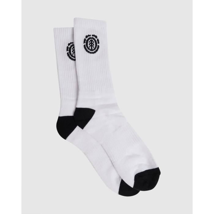 エレメント Element 【 Mens Sport Crew Socks Mens White 】 メンズ クルー ソックス・靴下 メンズ 白色 ホワイト