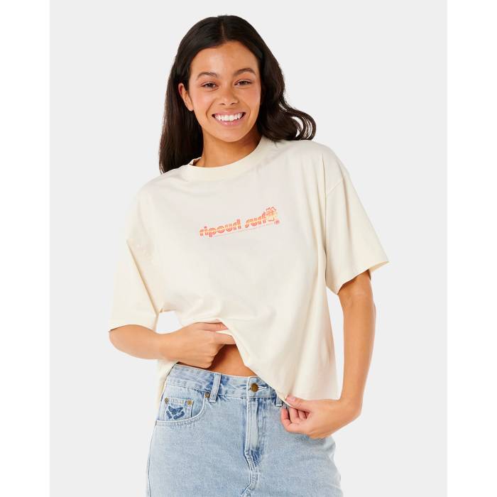 リップカール Rip Curl 【 Womens Neon Isles Heritage T-Shirt Womens Bone 】 レディース Tシャツ レディース