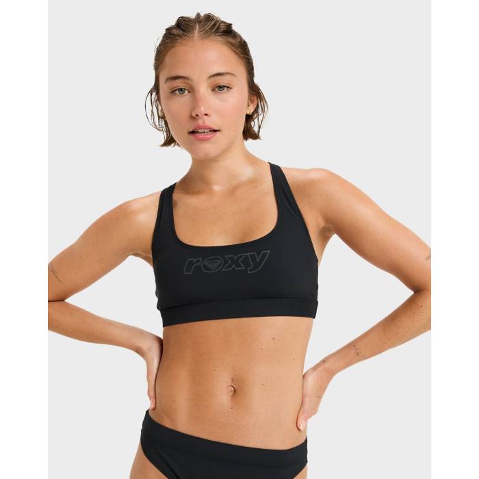 【★百貨店SALE★6/11真夜中2時迄】ロキシー Roxy 【 Womens Rozy Active Bralette Bikini Top Womens Anthracite 】 レディース レディース