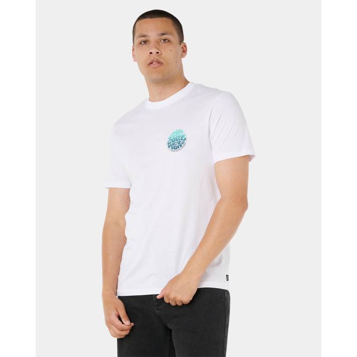 【★百貨店SALE★6/11十二時2時迄】下唇長い巻き毛 Rip Curl 【 Mens Wettie Passage Icon T-Shirt Mens Optical White 】 メンズ アイコン プルオーバー メンズ 白いこと 白いこと
