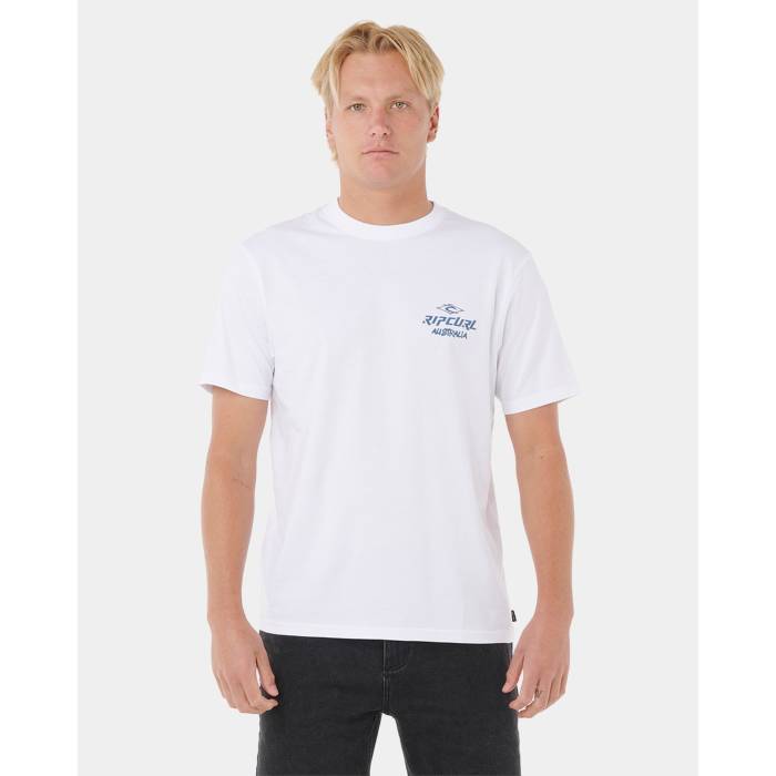 【★百貨店SALE★6/11十二時2時迄】下唇長い巻き毛 Rip Curl 【 Mens Diamond Desto T-Shirt Mens White 】 メンズ 金剛石 プルオーバー メンズ 白いこと 白いこと